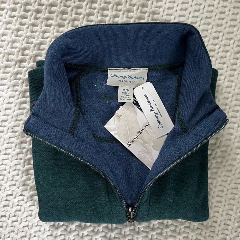 Tommy Bahama reversible quarter zip